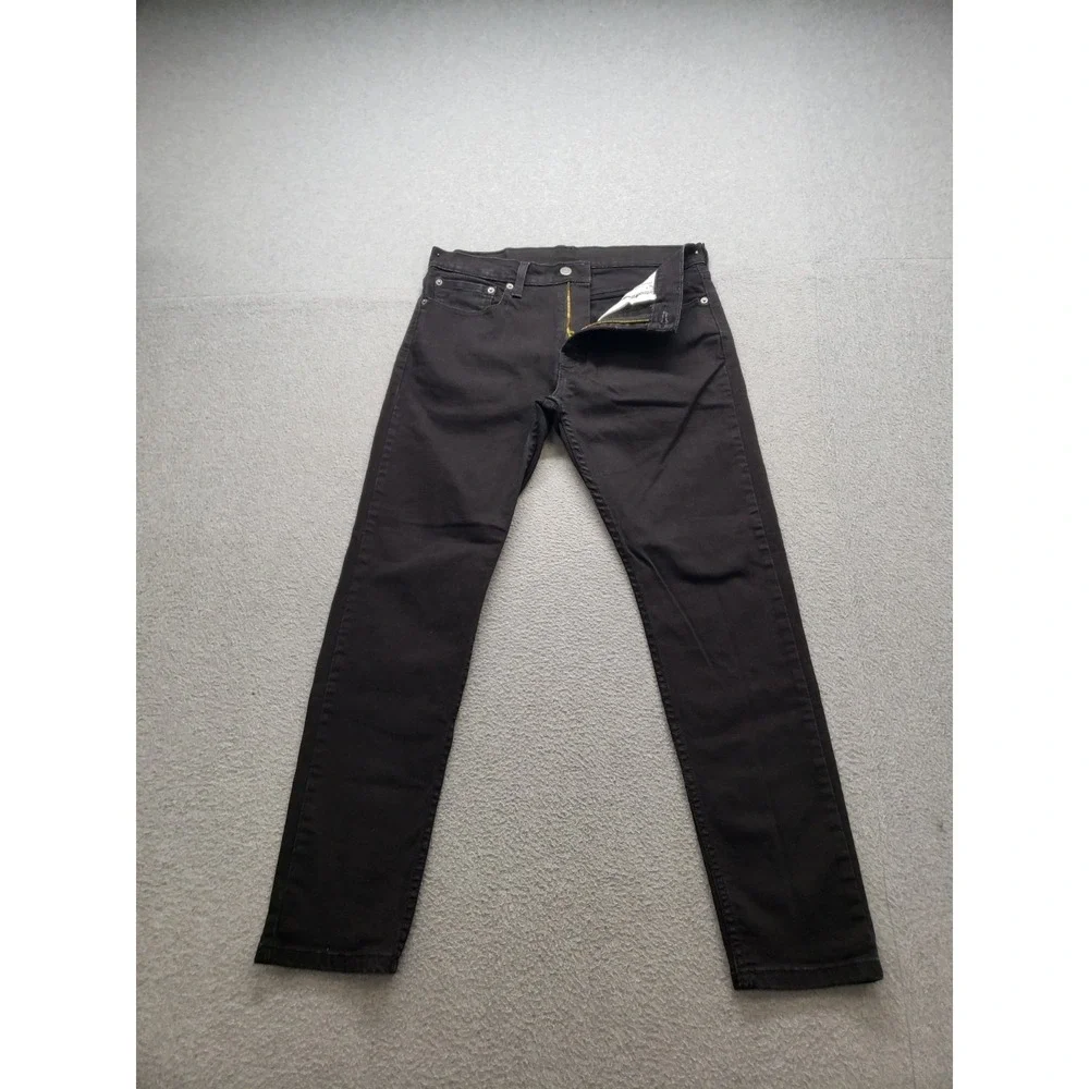 Levis Men Jean 31X30 Black Denim Slim Straight Leg Mid Rise Stretch 5 Pocket